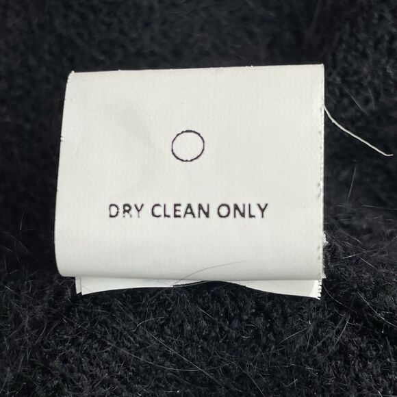 Code x Mode Fuzzy Knit V Neck Crop Top Women's Large Black Angora Sleeveless - Picture 7 of 9